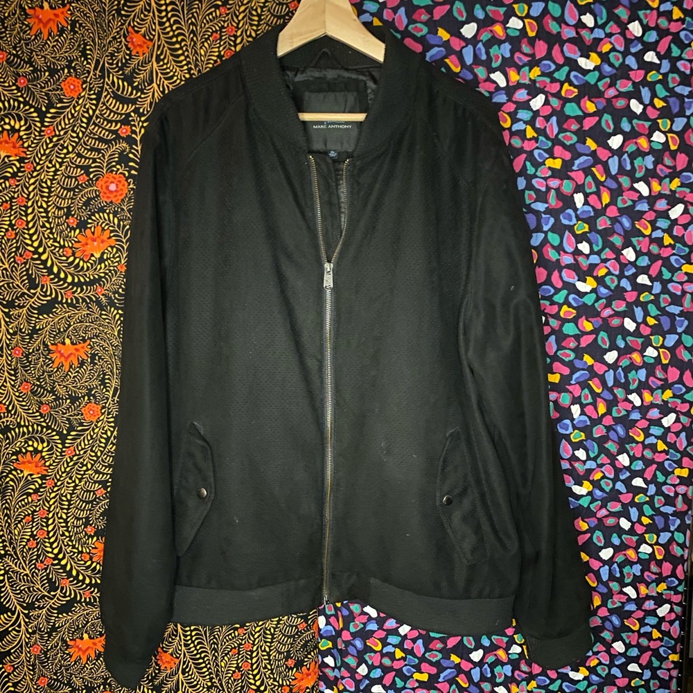 Marc Anthony Black Suede Bomber